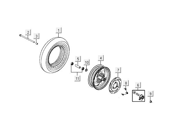Vorderrad Kymco VP50 4t Wechselstrom braun/metallisch