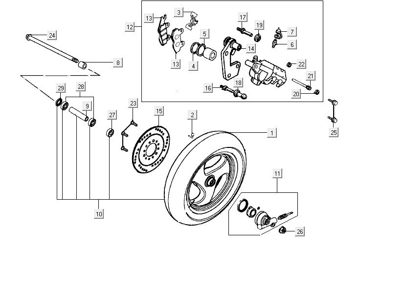 Vorderrad Kymco ZX 2t ac blau-silber