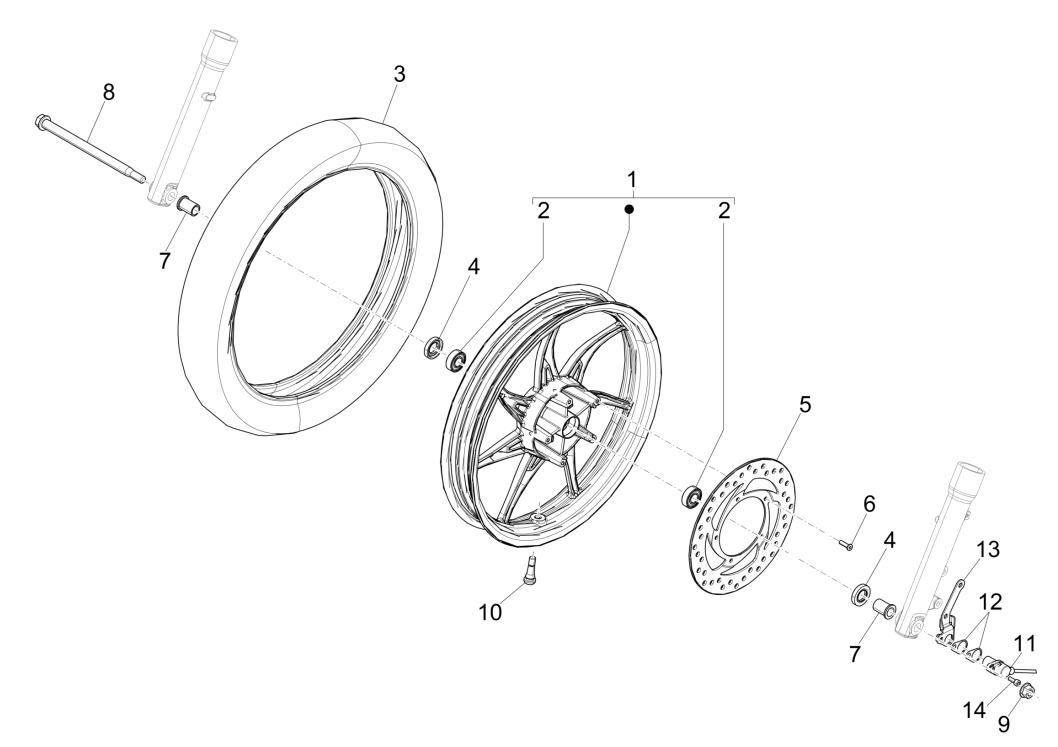 Piaggio Liberty 50 4-Takt-Vorderrad (IGET Euro 5)