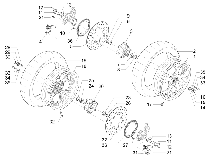 Vorderrad Piaggio MP3 500 LT Business 2014-2016