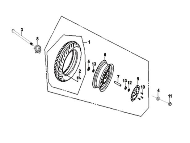 Voorwiel Sym Crox 50 E4