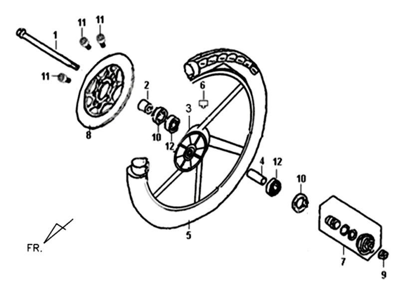 Vorderrad Sym Fiddle II (BK-7C) grau