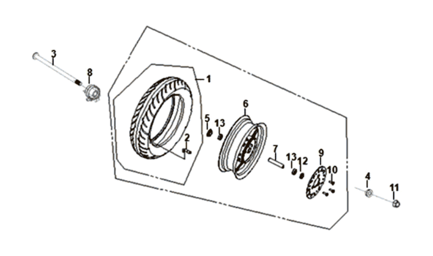 Vorderrad Sym Fiddle II euro4 (WH-006) Weiß