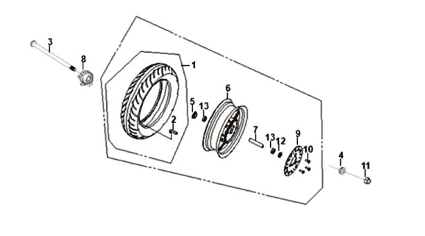 Voorwiel Sym Orbit III 125I E4