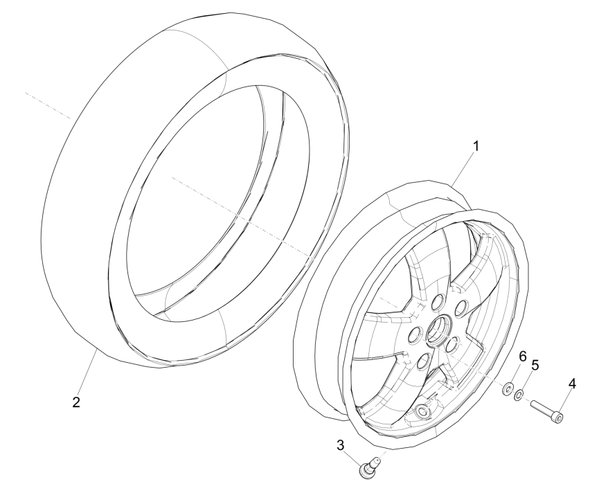 Vorderrad Vespa GTS 125 4T E4 ABS 2019 (EMEA)