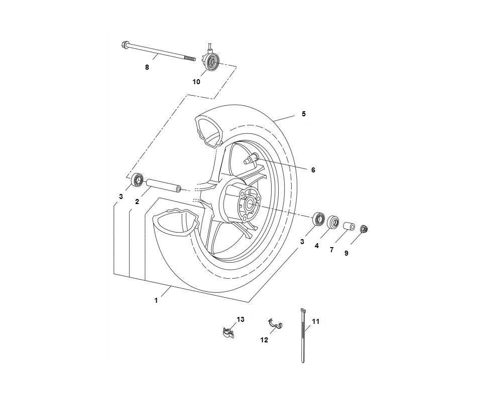 Vorderrad Yamaha Aerox 4-Takt 2014