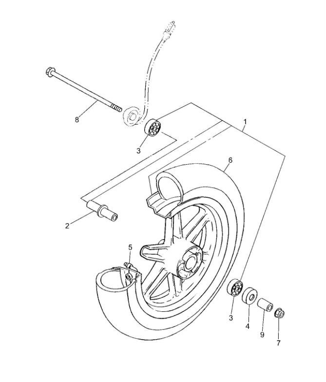 Vorderrad Yamaha Jog-R LC 2-Takt