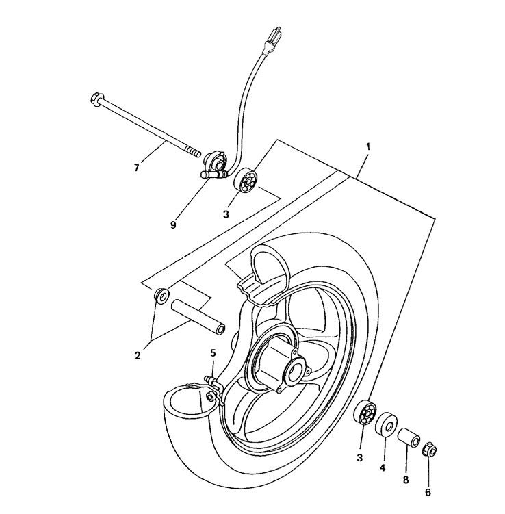 Vorderrad Yamaha Neos 2-Takt (2003 bis 2008)