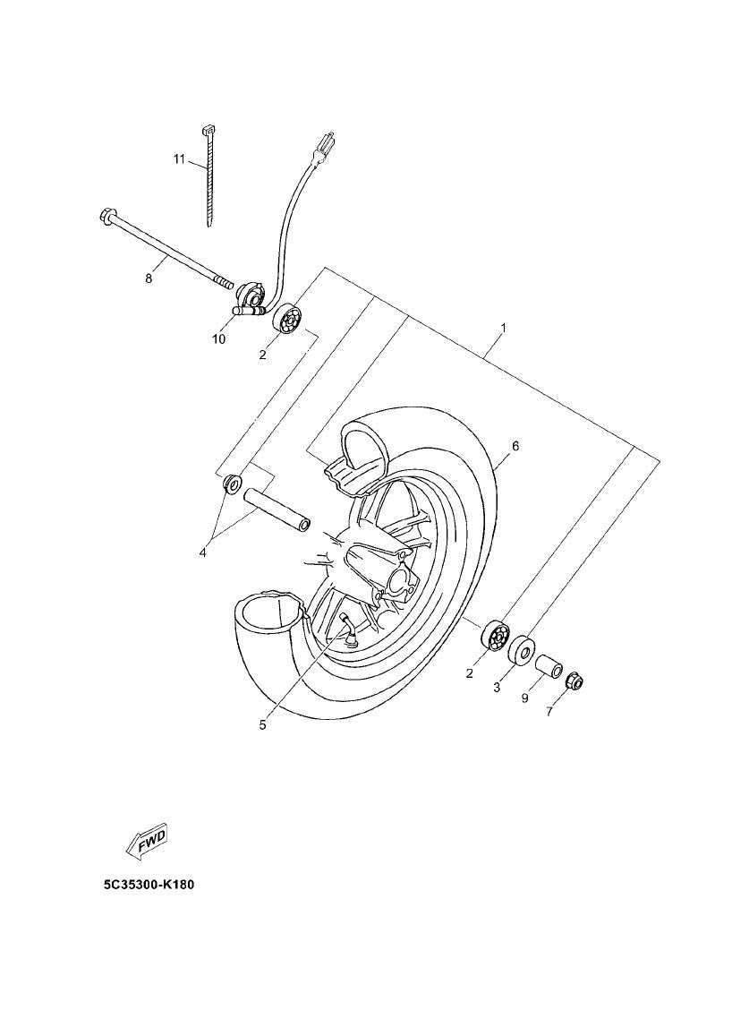 Vorderrad Yamaha Neos 4-Takt (nach 2008)