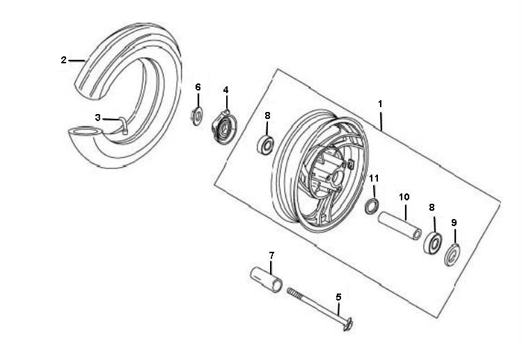 Vorderrad Znen ZN50QT-11 4-Takt