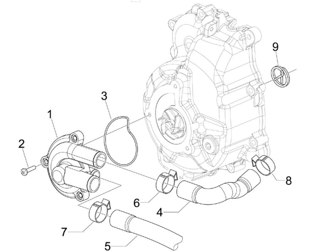 Wasserpumpe Piaggio MP3 300 ie E4 LT BUSINESS - SPORT NOABS-ABS 2016 - 2018 (EMEA)