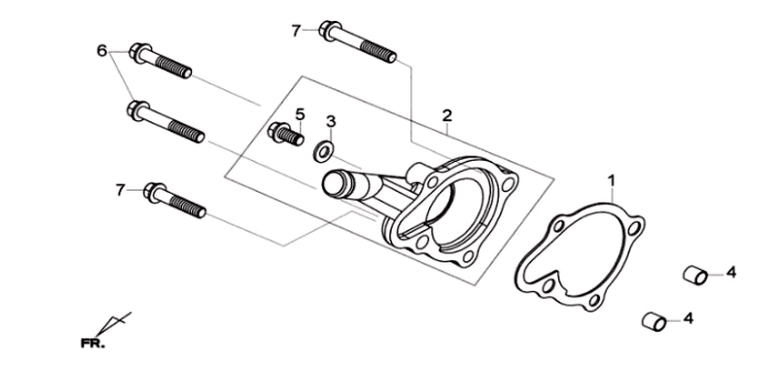Sym Joymax 125I ABS-Wasserpumpendeckel