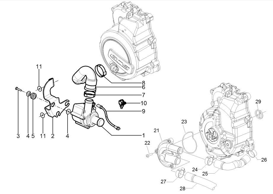 Wasserpumpe GTS 125 IU