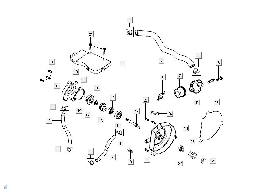 Wasserpumpe Kymco Super9 2-Takt nm Silber