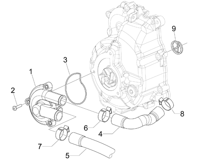 Wasserpumpe Piaggio MP3 300LT Sport 2009-2014