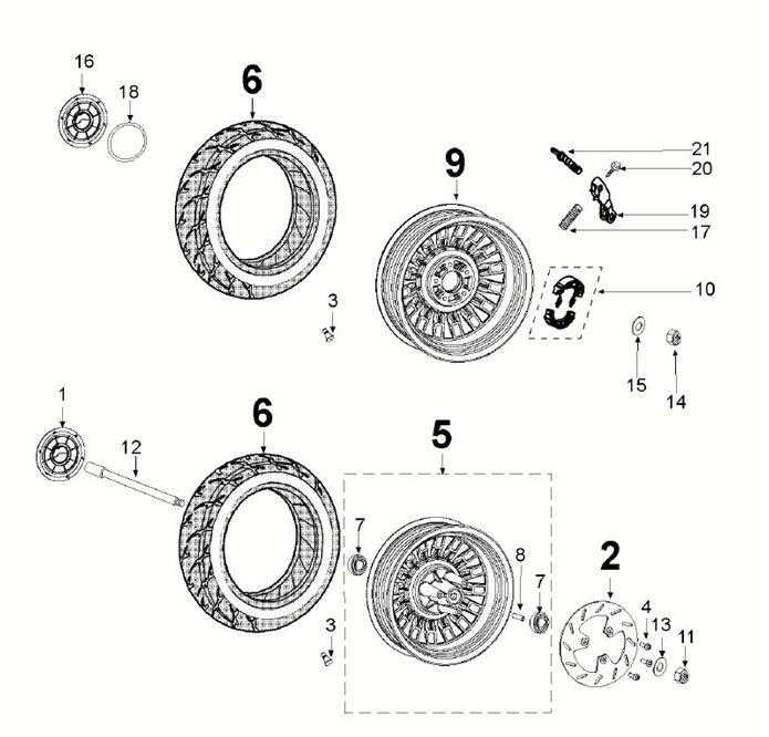 Räder Peugeot Django 4-Takt E5