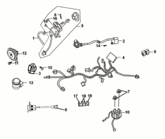 Whire harness Sym Fiddle IV 125i AC CBS E5 2020-2021