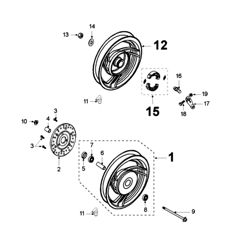 Räder - Bremsscheibe D160 Peugeot V-clic Midnight Blue