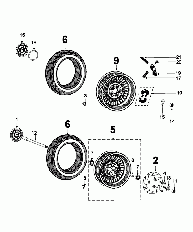 Räder Peugeot Django blinken Silber