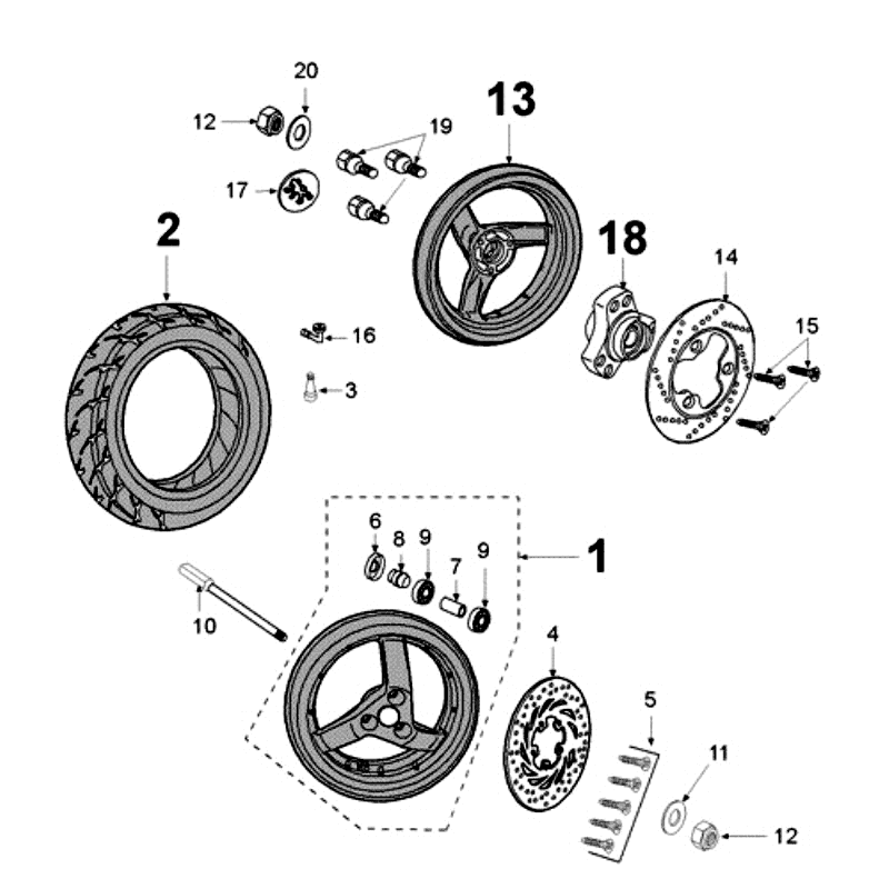 Räder Peugeot Jet Force LC weiß