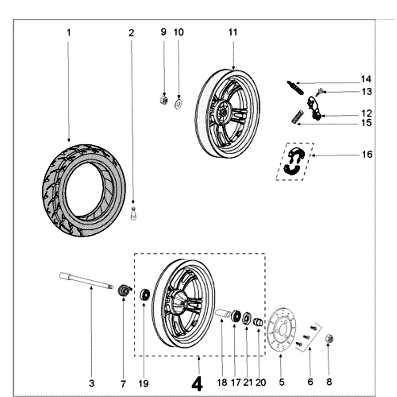 Räder Peugeot Kisbee RS Weiß