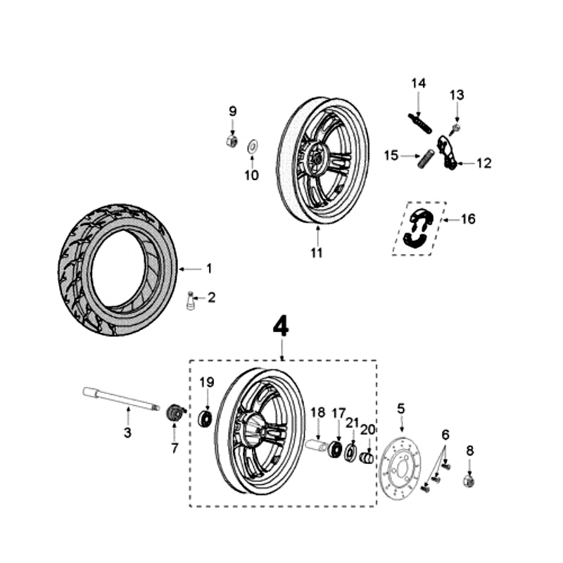 Räder Peugeot Kisbee weiß