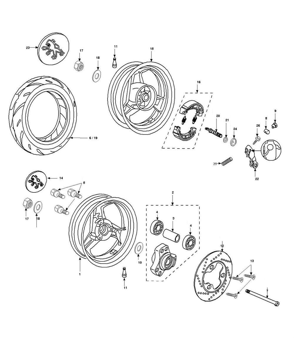Räder Peugeot Speedfight 2 AC E2 2-Takt