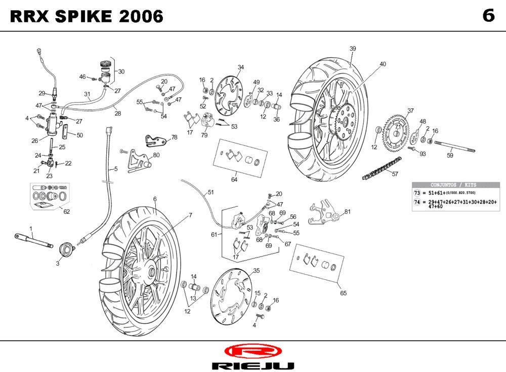 Räder Rieju Spike-X schwarz 2006 2-Takt