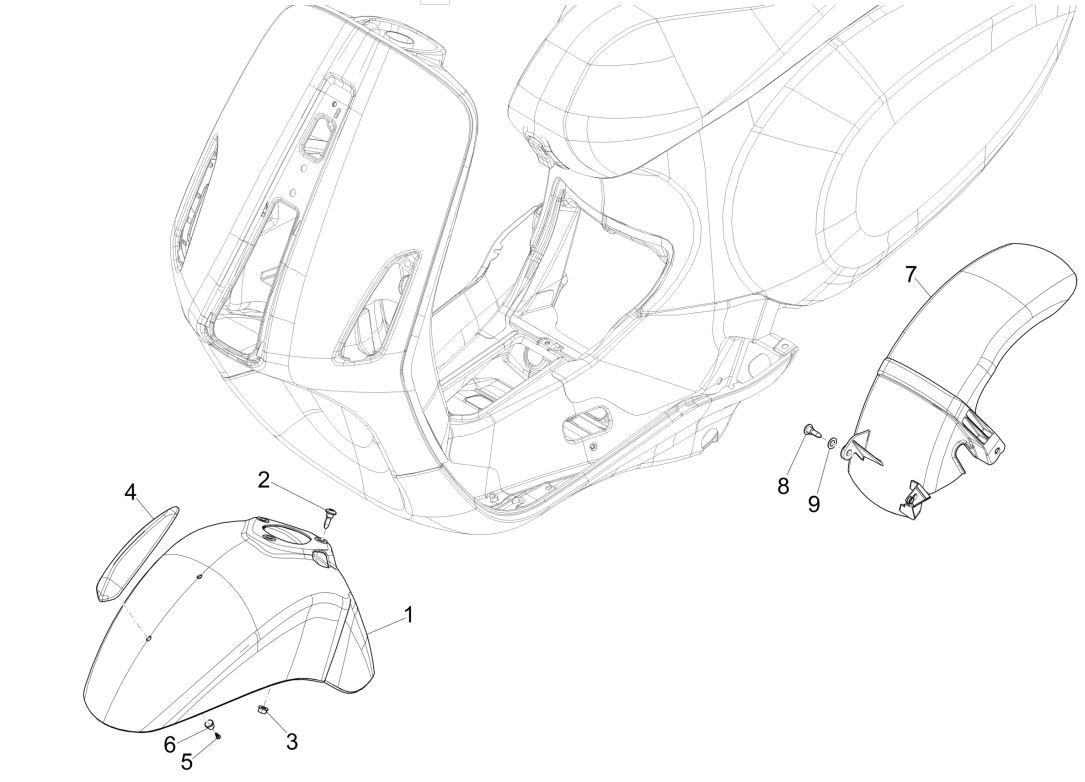Radraum- Kotflügel Vespa Primavera 125 4T 3V IE ABS