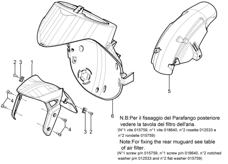 Vorderradschutzbleche Piaggio Typhoon 50 2-Takt Euro 3 2011
