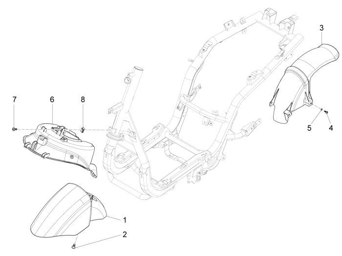 Beinschild Piaggio New Fly 4-Takt 4-Ventil weiß 566