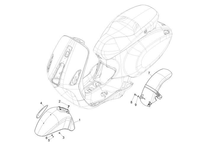 Kotflügel vorne Vespa Primavera 889/a pink