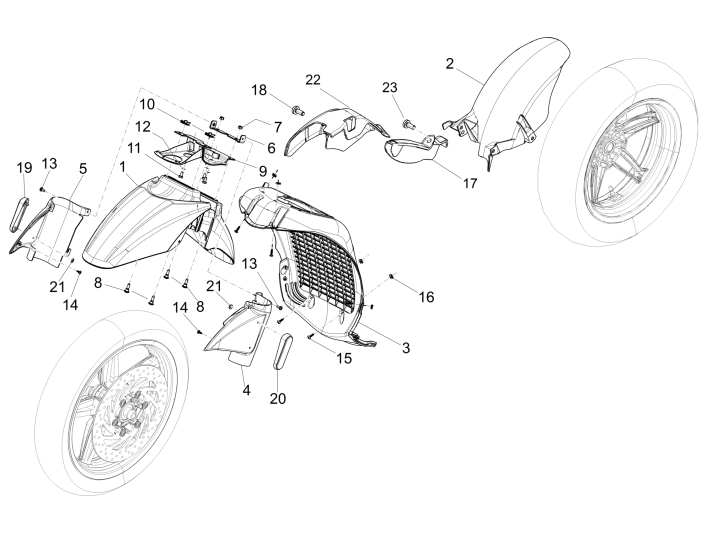 Wheel Space - Schutzblech Piaggio Beverly 350 E3 Sport Touring 2013-2014 mattschwarz 93/B