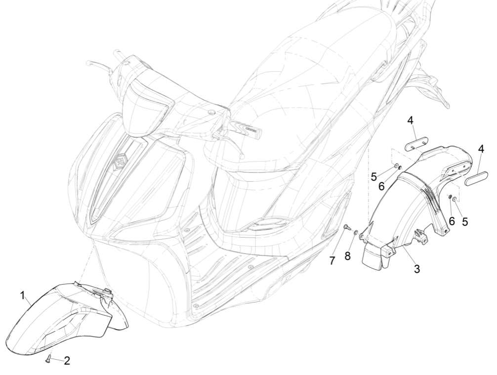 Radraum - Piaggio Liberty 50 4-Takt-Kotflügel (IGET Euro 50)