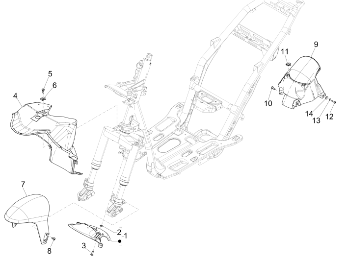 Radabstand - Schutzblech Piaggio NRG Power DD 2007-2017 mattschwarz 80/B