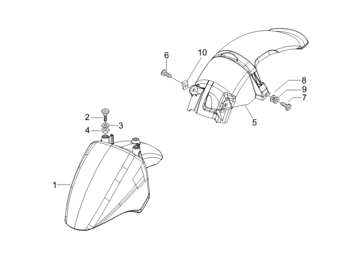 Radraum - Schutzblech Piaggio Zip 50 SP 2006-2013 moon white 544