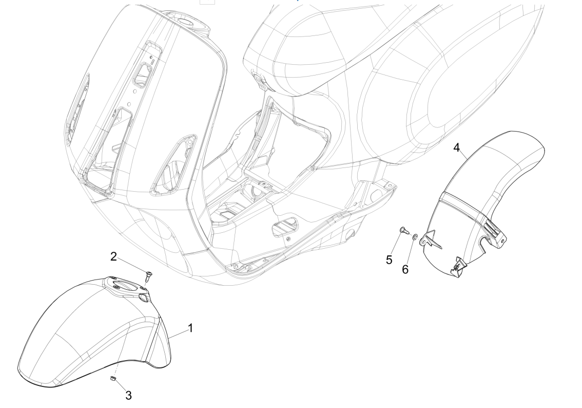 Radstand - Schutzblech Vespa Sprint 4-Takt 3V (Euro4-Injektion IGET) Sport Grey 715/C