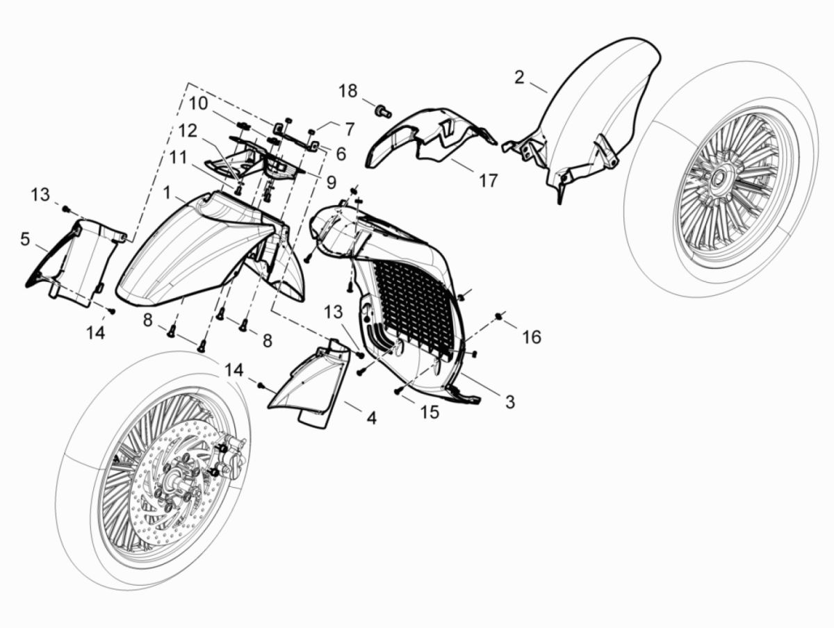 Radraum - Piaggio Beverly 300 IE ABS E4 Fender 2016 - 2020 (EMEA)