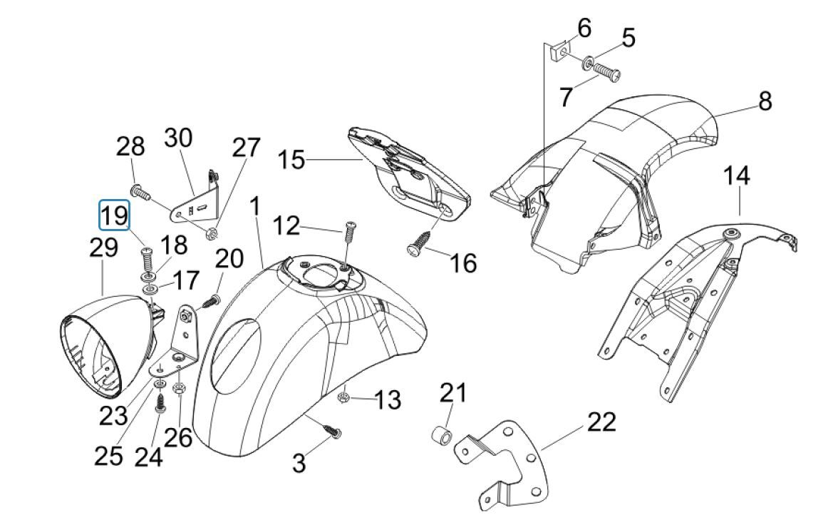 Radraum - Schutzblech Vespa GTV 250 4T 4V IE