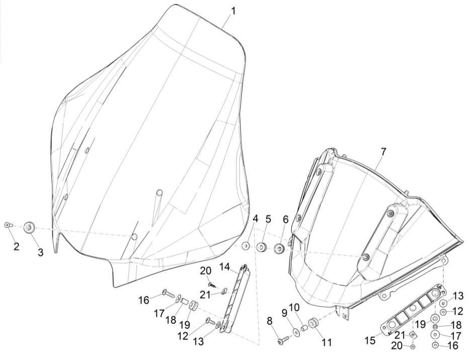 Windschutz - Windows Piaggio MP3 350 Maxi Sports E4 ABS 2018-2020 (EMEA)