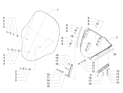 Windschutzscheibe - Windows Piaggio MP3 500 LT Sport 2014-2016