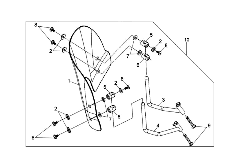 Windschutz Sym Fiddle Weiß WH8018P