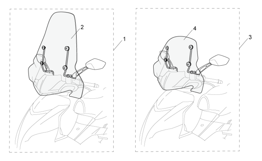 Windschutzscheiben Aprilia SR 50 H2O ie+Vergaser 2004-2009