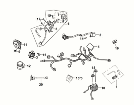 Sym X-Pro 50 E5 Kabelbaum