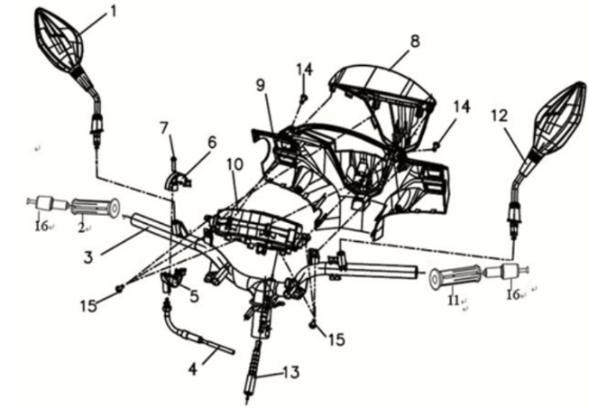 KPL-Scheinwerfer Sym Symphony ST 125I E4 Weiß (WH-006)