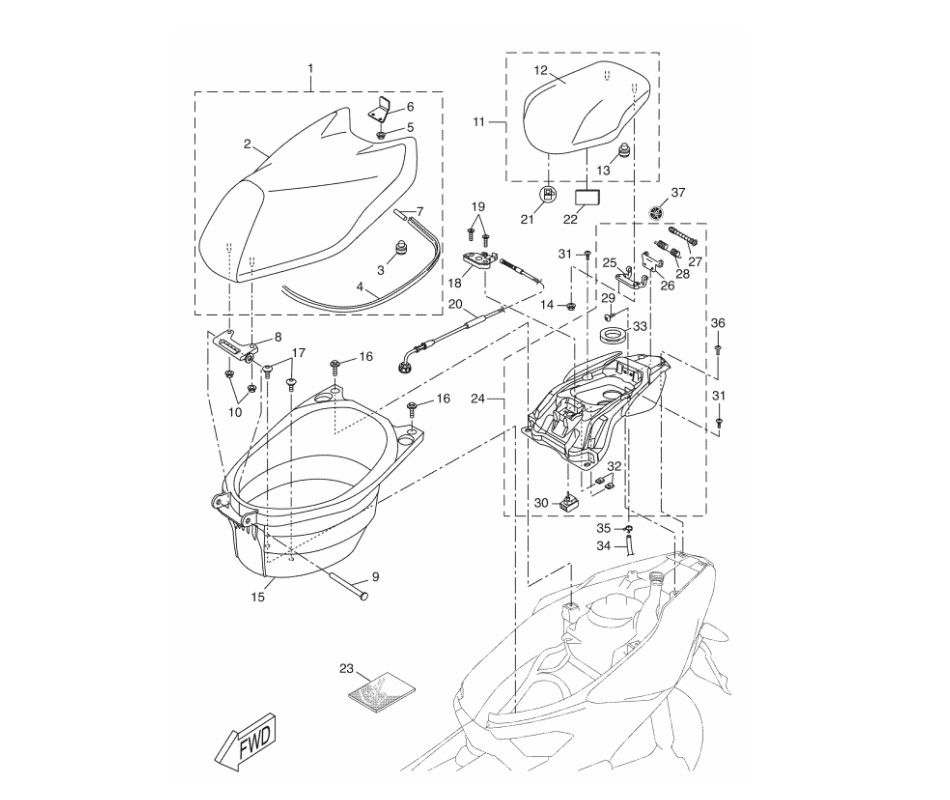 Sattel Buddy Box Yamaha Aerox 2-Takt 2013