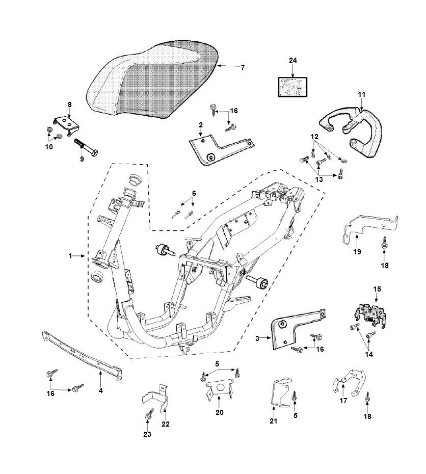 Sattelrahmen Peugeot Vivacity 3 4-Takt