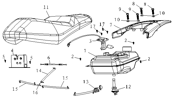 Sattel-Treibstofftank China Fuchs rote Matte
