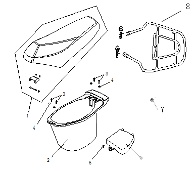 Sattel Buddy Bucket AGM Ape50 weiß
