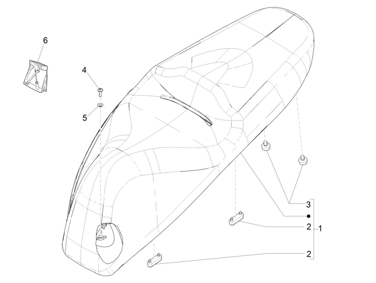 Sattel für Piaggio Beverly 300 IE ABS E4 2016—2020 (EMEA)